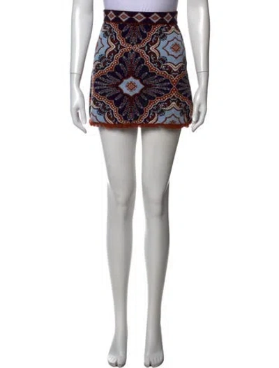 Pre-owned Cara Cara Paisley Print Mini Skirt W/ Tags In Black