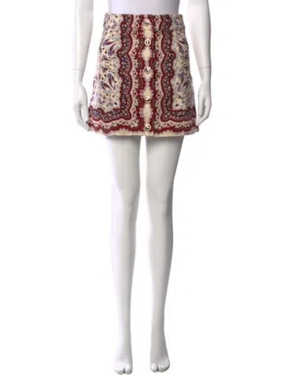 Pre-owned Cara Cara Paisley Print Mini Skirt W/ Tags In Black