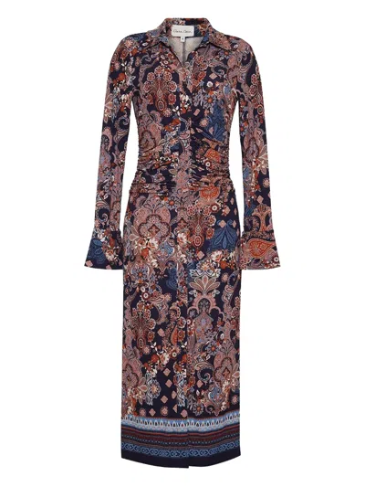 Cara Cara Paisley-print Shirt Day Dress In Red