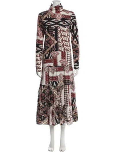 Pre-owned Cara Cara Paisley Print Skirt Set In Red