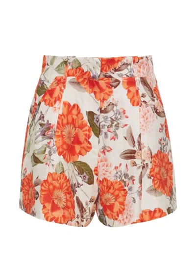 Cara Cara Palmer Shorts Mit Blumenprint In Orange