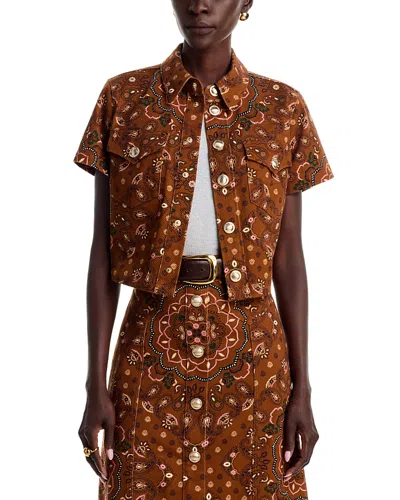 Cara Cara Paro Cotton Snap Front Shirt In Brown