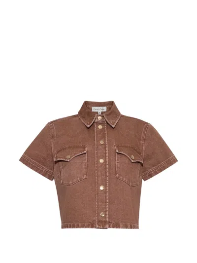 Cara Cara Paro Cropped Denim Shirt In Brown