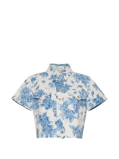 Cara Cara Paro Floral-pattern Cropped Shirt In Neutral