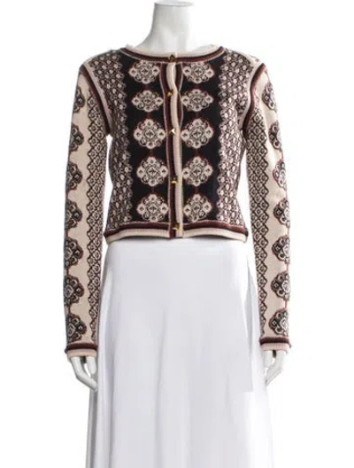 Pre-owned Cara Cara Patterned Crew Neck Sweater