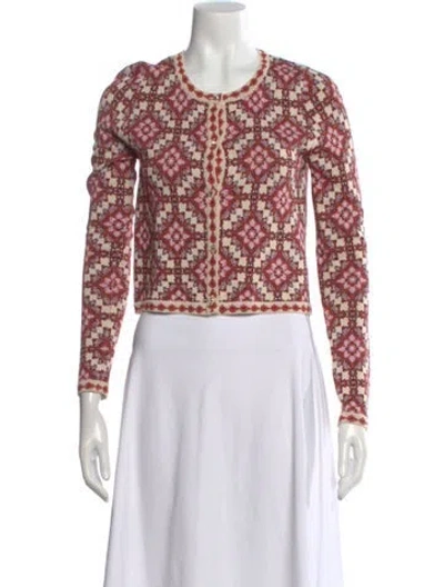 Pre-owned Cara Cara Patterned Crew Neck Sweater In Multi