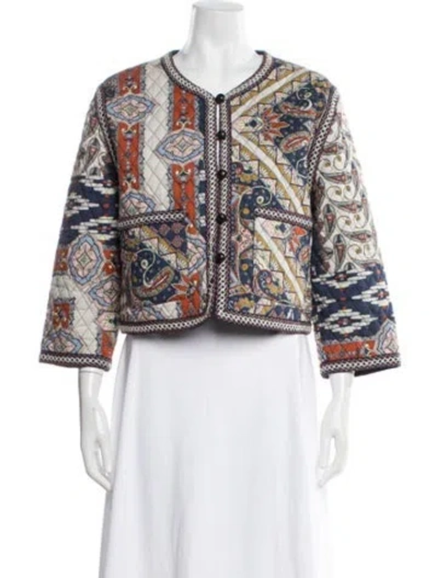 Pre-owned Cara Cara Patterned Jacket In Blue