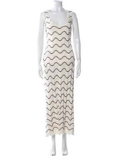 Pre-owned Cara Cara Patterned Long Dress In Neutrals