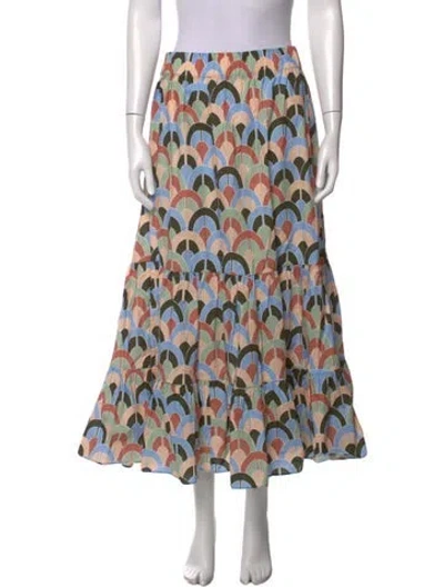Pre-owned Cara Cara Patterned Long Skirt W/ Tags In Multicolor