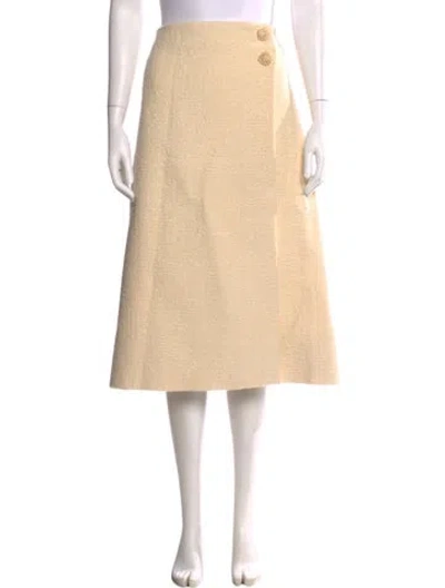 Pre-owned Cara Cara Patterned Midi Length Skirt In Neutral