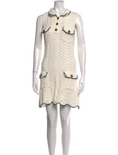 Pre-owned Cara Cara Patterned Mini Dress In Neutral