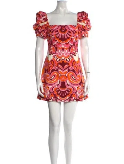 Pre-owned Cara Cara Patterned Mini Dress In Pink