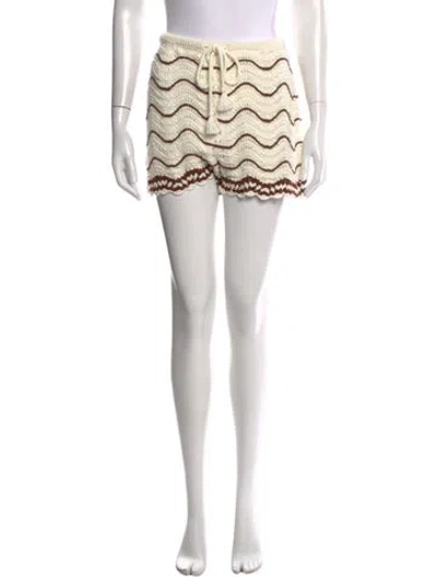 Pre-owned Cara Cara Patterned Mini Shorts In White