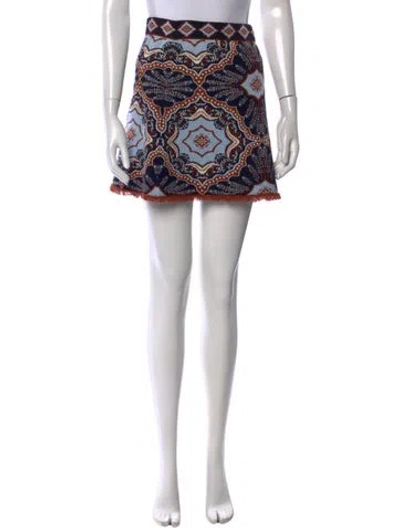 Pre-owned Cara Cara Patterned Mini Skirt In Black