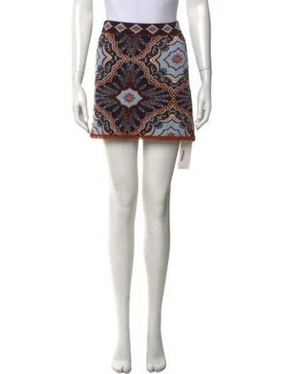 Pre-owned Cara Cara Patterned Mini Skirt In Black