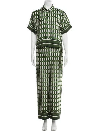 Pre-owned Cara Cara Patterned Set In Green