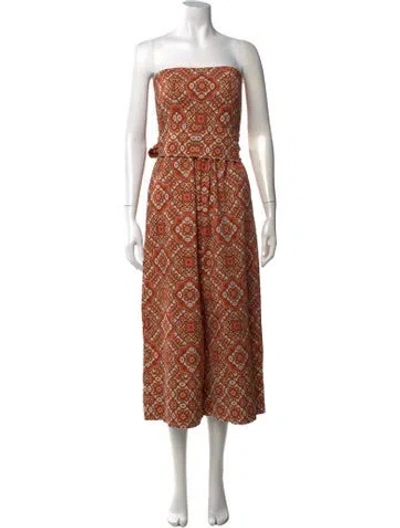 Pre-owned Cara Cara Patterned Strapless Jumpsuit In Neutral