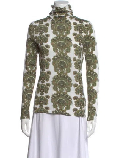 Pre-owned Cara Cara Patterned Turtleneck Top In Multi