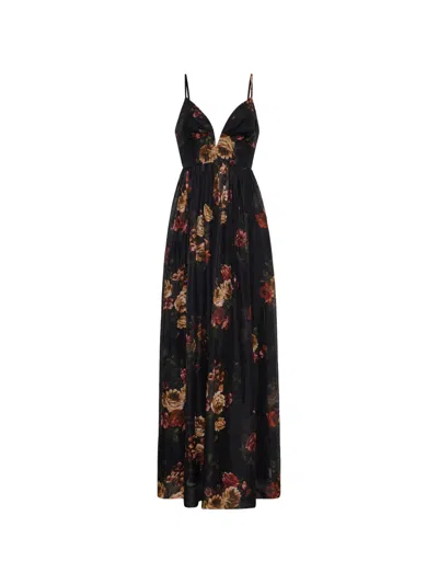 Cara Cara Pero Floral-print Maxi Dress In Brown