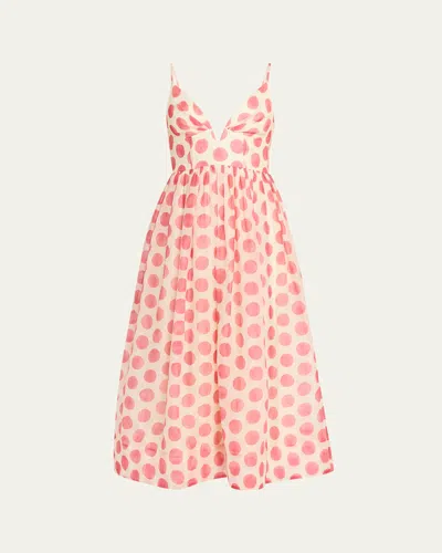 Cara Cara Pero Printed Sleeveless Midi Dress In Celeste Spot Pink