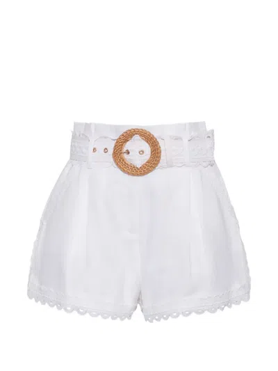 Cara Cara Pierce Shorts Mit Spitzenbesatz In White