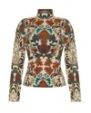 Cara Cara Piper Paisley-print Turtleneck Top In Neutral