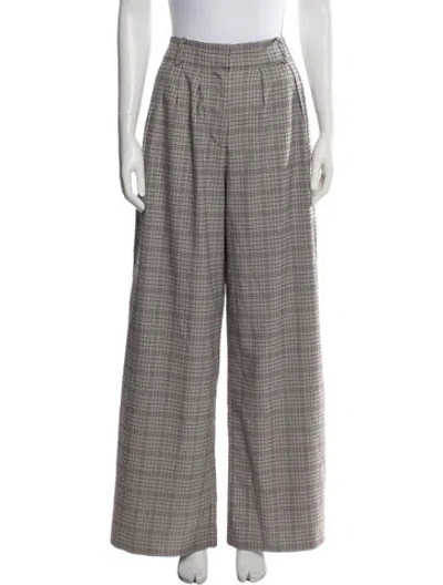 Pre-owned Cara Cara Plaid Print Wide Leg Pants In Multicolor