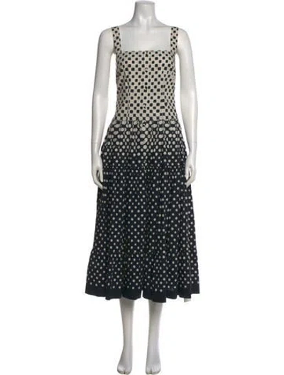 Pre-owned Cara Cara Polka Dot Print Long Dress In Black
