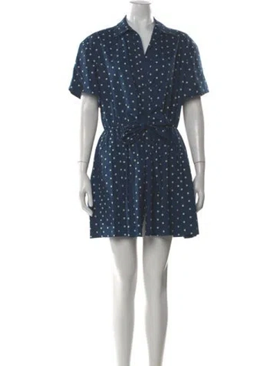 Pre-owned Cara Cara Polka Dot Print Mini Dress In Blue