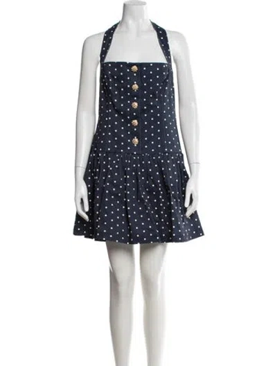 Pre-owned Cara Cara Polka Dot Print Mini Dress W/ Tags In Blue