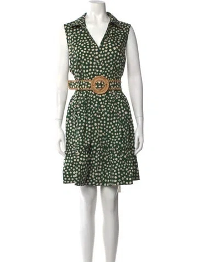 Pre-owned Cara Cara Polka Dot Print Mini Dress W/ Tags In Green