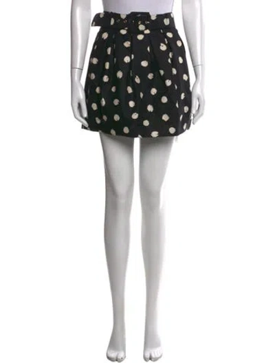 Pre-owned Cara Cara Polka Dot Print Mini Skirt In Black