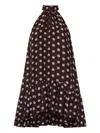 Cara Cara Polka-dot Ruffled Mini Dress In Brown