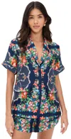 Cara Cara Portofino Floral-print Short-sleeve Top In Multi