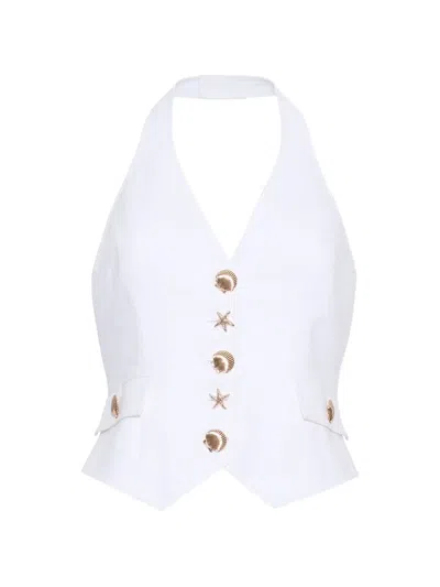 Cara Cara Prescott Halterneck Top In White