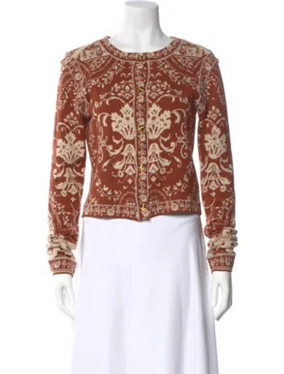 Pre-owned Cara Cara Printed Crew Neck Sweater In Multi