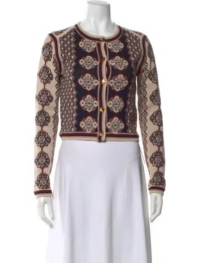 Pre-owned Cara Cara Printed Crew Neck Sweater In Neutral