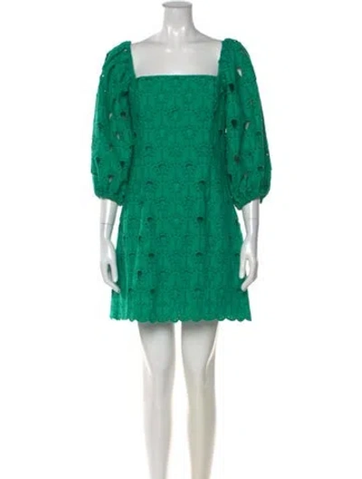 Pre-owned Cara Cara Printed Knee-length Dress In Green