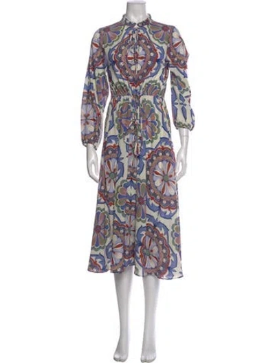 Pre-owned Cara Cara Printed Knee-length Dress W/ Tags In Neutral
