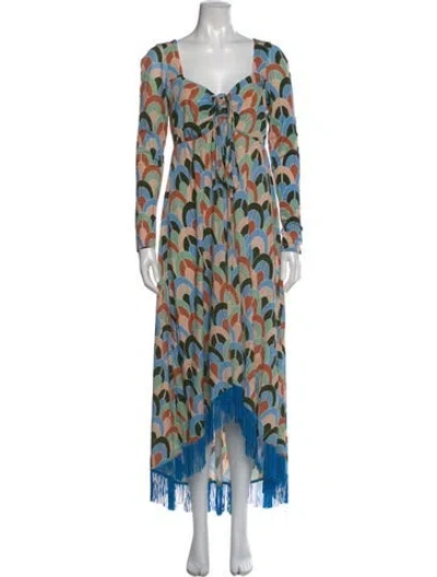 Pre-owned Cara Cara Printed Long Dress