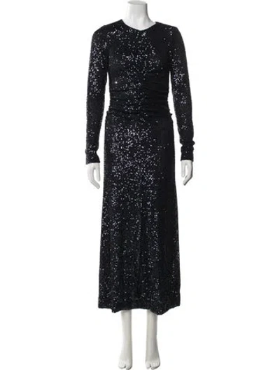 Pre-owned Cara Cara Printed Long Dress In Blue