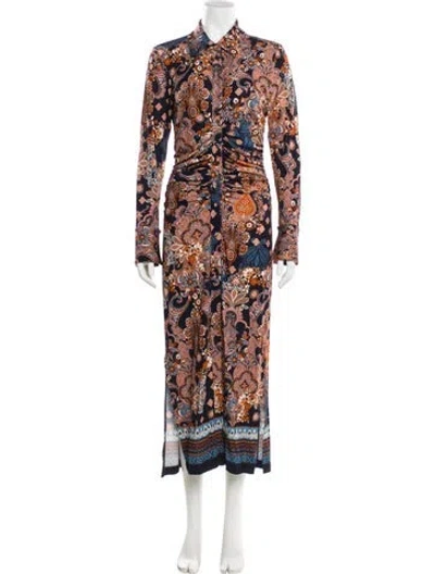 Pre-owned Cara Cara Printed Long Dress In Multi