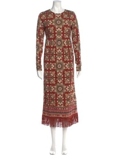 Pre-owned Cara Cara Printed Long Dress In Multi