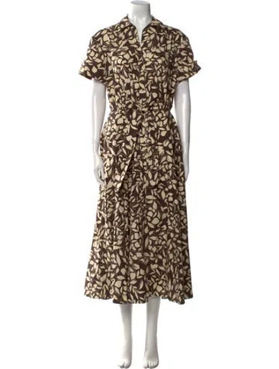 Pre-owned Cara Cara Printed Long Dress In Multi