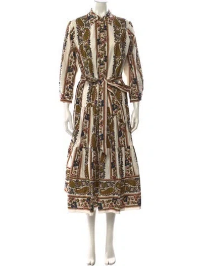 Pre-owned Cara Cara Printed Long Dress In Multi