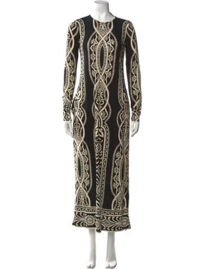 Pre-owned Cara Cara Printed Long Dress In Multicolor