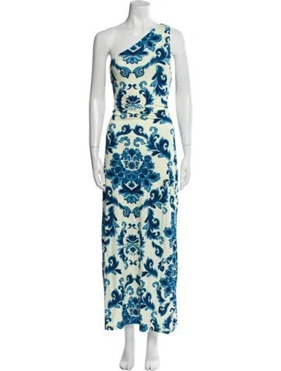 Pre-owned Cara Cara Printed Long Dress W/ Tags In Blue