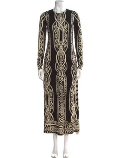 Pre-owned Cara Cara Printed Long Dress W/ Tags In Neutral