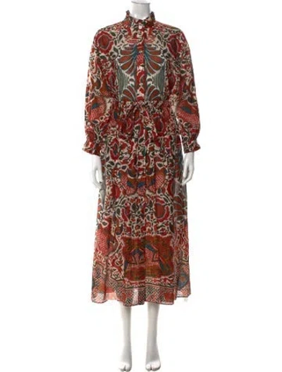 Pre-owned Cara Cara Printed Long Dress W/ Tags In White