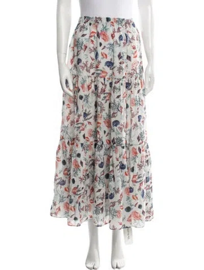Pre-owned Cara Cara Printed Long Skirt In Neutral